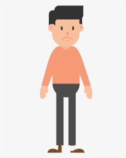Sad Unhappy Guy Png Free Image - Thinking Man Vector Png, Transparent Png, Free Download