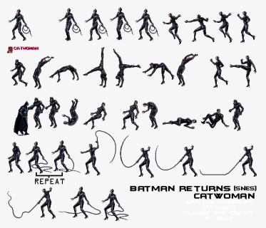 Batman Sprite Png - Batman Returns Snes Catwoman, Transparent Png, Free Download