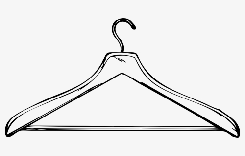Clothes Coloring Book Clip - Hanger Clipart Black And White, HD Png Download, Free Download