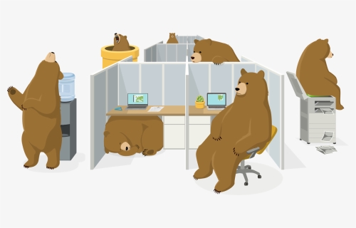 Cartoon Of 7 Grizzly Bears Hanging Out In Furnished - Tunnel Bear, HD Png Download, Free Download
