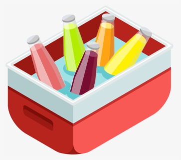Red Cooler With Drinks - Clip Art, HD Png Download, Free Download