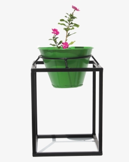 My Balcony Likes Iron Stand With Round Metal Pot On - End Table, HD Png Download, Free Download