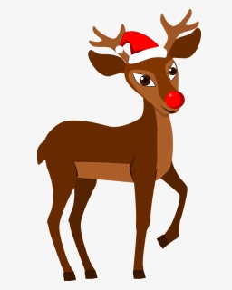 Red Nosed Christmas Reindeer Rudolph Clipart - Cartoon, HD Png Download, Free Download