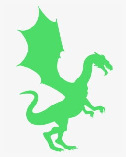 Green Dragon Silhouette Clipart, HD Png Download, Free Download