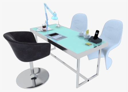 Office Table Set 3d Model - Table, HD Png Download, Free Download