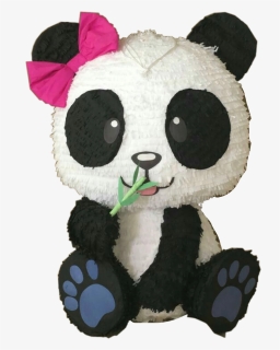 #pinata #panda #black #white #pinkbow #freetoedit - Panda Pinata, HD Png Download, Free Download