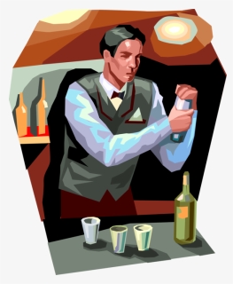 Bartender Vector Cartoon - Illustration, HD Png Download, Free Download