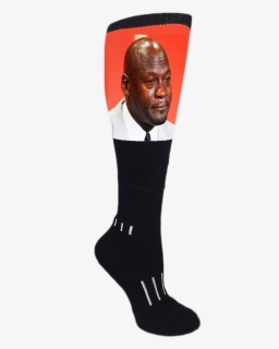 Crying Jordan Meme Moxy Socks Knee High - Sock, HD Png Download, Free Download