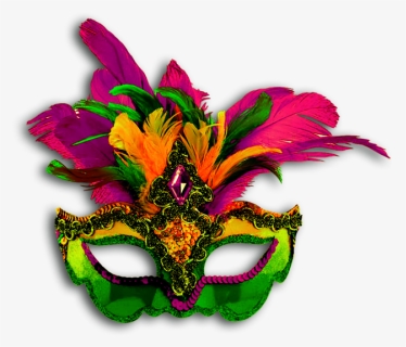 Venetian Feather Mardi Gras Mask , Png Download - Mardi Gras Mask Png, Transparent Png, Free Download