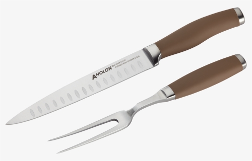 Anolon Suregrip 17 Piece Bronze Knife Set - Meat Carving Knife, HD Png Download, Free Download