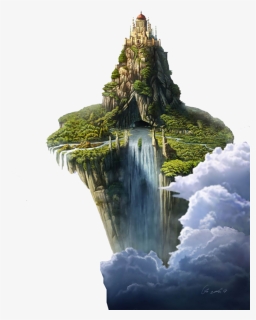 Transparent Water Fall Png - Floating Island Castle Png, Png Download, Free Download