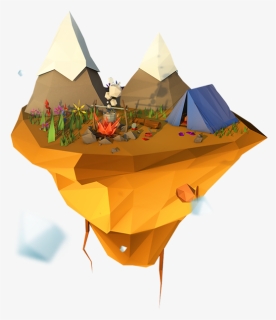 Low Poly Floating Island Transparent, HD Png Download, Free Download