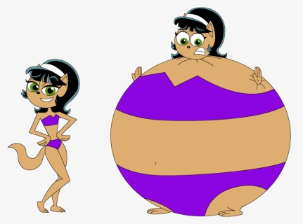 Inflated Kitty Katswell In Tourist Trap Swimsuit By - Kitty Katswell In Purple Bathing Suit, HD Png Download, Free Download