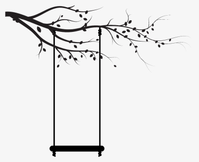 Transparent Tree Branch Silhouette Png - Silhouette Tree Branch Swing, Png Download, Free Download
