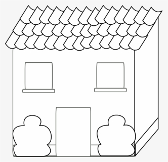 House With Sceneries Outline, HD Png Download, Free Download