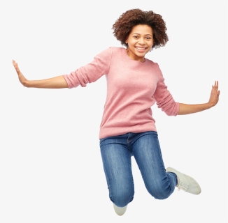 Transparent Young Girl Png - Young African American Jumping, Png Download, Free Download