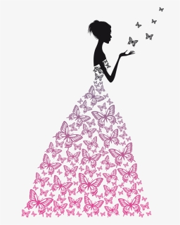 Butterfly Silhouette Photography Figures Dress Drawing, HD Png Download, Free Download