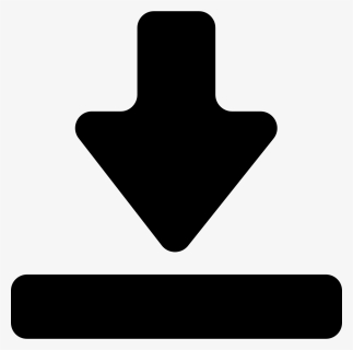 Down Arrow On Horizontal Line - Sign, HD Png Download, Free Download