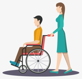 Wheelchair Nursing Clip Art - Empujar Silla De Ruedas, HD Png Download, Free Download