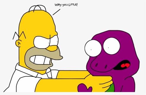 Homer Simpson Barney The Dinosaur, HD Png Download, Free Download