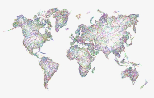 Abstract World Map Png Transparent Picture - World Map Geometric Png, Png Download, Free Download