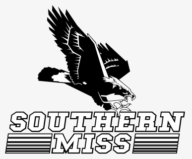 Southern Miss Golden Eagles Logo Black And White - Southern Miss Logo Black And White, HD Png Download, Free Download