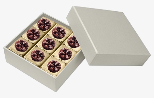 Square Pearl 9 Piece Of Macadamia Nuts Lava Rock - Square Box For Truffles, HD Png Download, Free Download