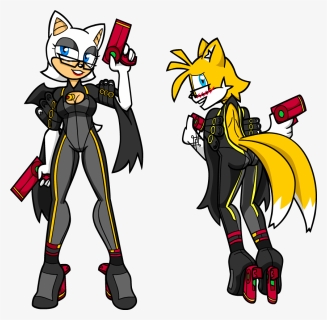 Rouge And Tails As Bayonetta - Tails In Rouge's Outfit, HD Png Download, Free Download