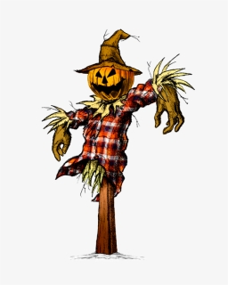 Scarecrow Vector Scary - Scary Scarecrow Drawing, HD Png Download, Free Download