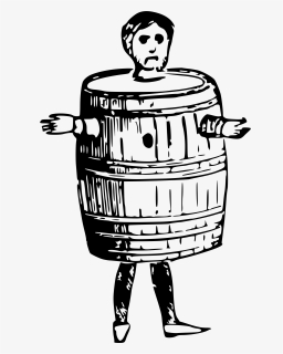 Man In Barrel Clip Arts - Man In Barrel Cartoon, HD Png Download, Free Download