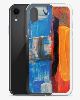 Paint Strokes Mockup Case With Phone Black Iphone Xr - Acrylfarben Für Anfänger, HD Png Download, Free Download