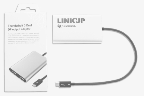 [certified] Linkup 2019 Thunderbolt 3 To Dual Displayport - Usb Cable, HD Png Download, Free Download