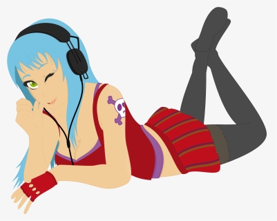 Anime Girl Laying Down - Anime Girl Png Laying Down, Transparent Png, Free Download