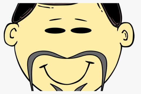 Chinese Man Cartoon Face - Boy Smile Clipart Black And White, HD Png Download, Free Download