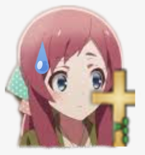 Animegirlholdingcross Discord Emoji - Emoji Holding A Cross, HD Png Download, Free Download