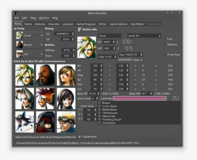 Final Fantasy 7 Save Editor, HD Png Download, Free Download