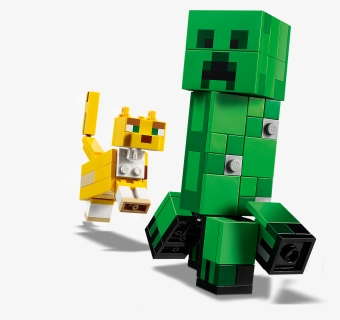 Lego Minecraft Bigfig Creeper And Ocelot, HD Png Download, Free Download