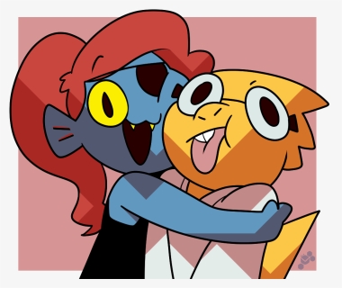 Cartoon Facial Expression Animated Cartoon Clip Art - Alphys And Undyne Hugging, HD Png Download, Free Download