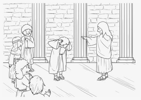 Transparent Kiss Mark Png - Jesus Drives Out An Impure Spirit Drawing, Png Download, Free Download