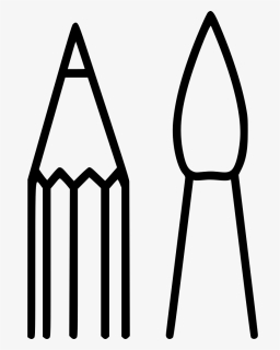 Brush And Pencil Tool - Brush With Pencil Icon, HD Png Download, Free Download