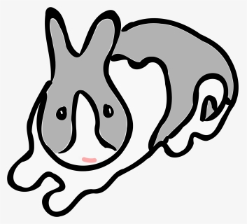 Rabbit Is Sitting At The Ground Clip Arts - Rabbit, HD Png Download, Free Download