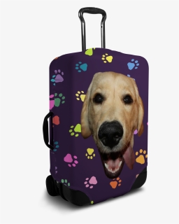Custom Purple Luggage Cover With Personalized Dog Face"  - Tie Dye Suitcase, HD Png Download, Free Download