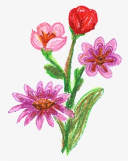 Crayon Flowers Png - Flower Crayon Png, Transparent Png, Free Download