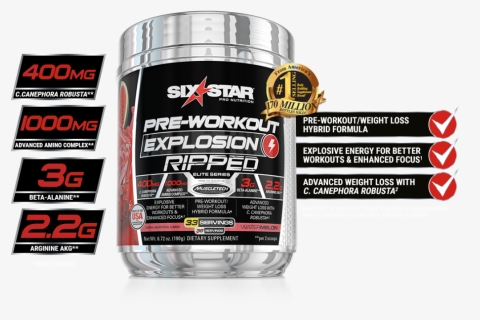 Six Star Pre Workout Explosion Ripped, HD Png Download, Free Download
