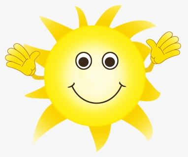 Cartoon Sun Waving And Smiling - Smiley, HD Png Download, Free Download