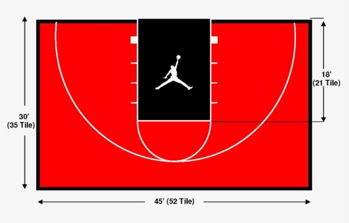 30"x45 - Basketball Half Court Design, HD Png Download, Free Download