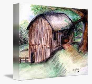 Jpg Black And White Download The Old Barn By Melissa - Painting, HD Png Download, Free Download