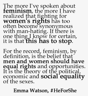 Emma Watson Heforshe - Feminism Definition By Emma Watson, HD Png Download, Free Download