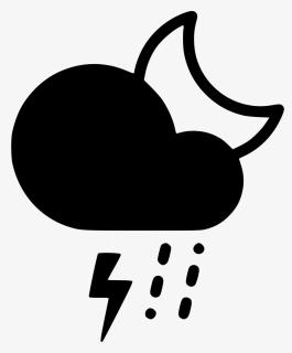 Night Sleet Storm Cloud Lightning Rain Moon - Black Storm Cloud Lightning Rain, HD Png Download, Free Download