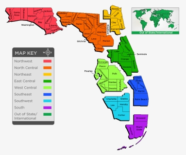 Florida Map By Region, HD Png Download, Free Download